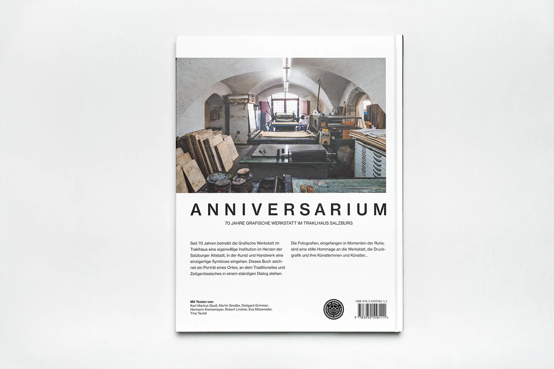 buch anniversarium 70 jahre grafische werkstatt im traklhaus cover back