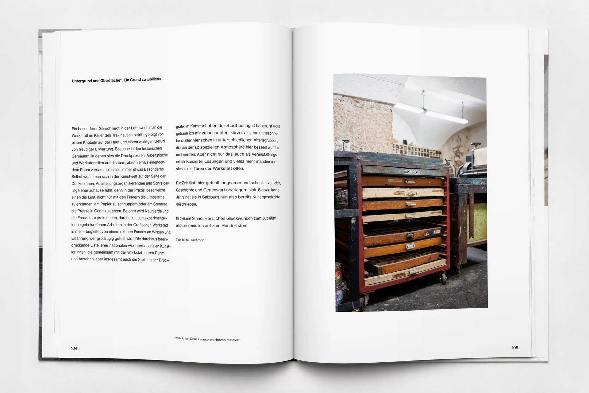 buch anniversarium 70 jahre grafische werkstatt im traklhaus seite 104 105