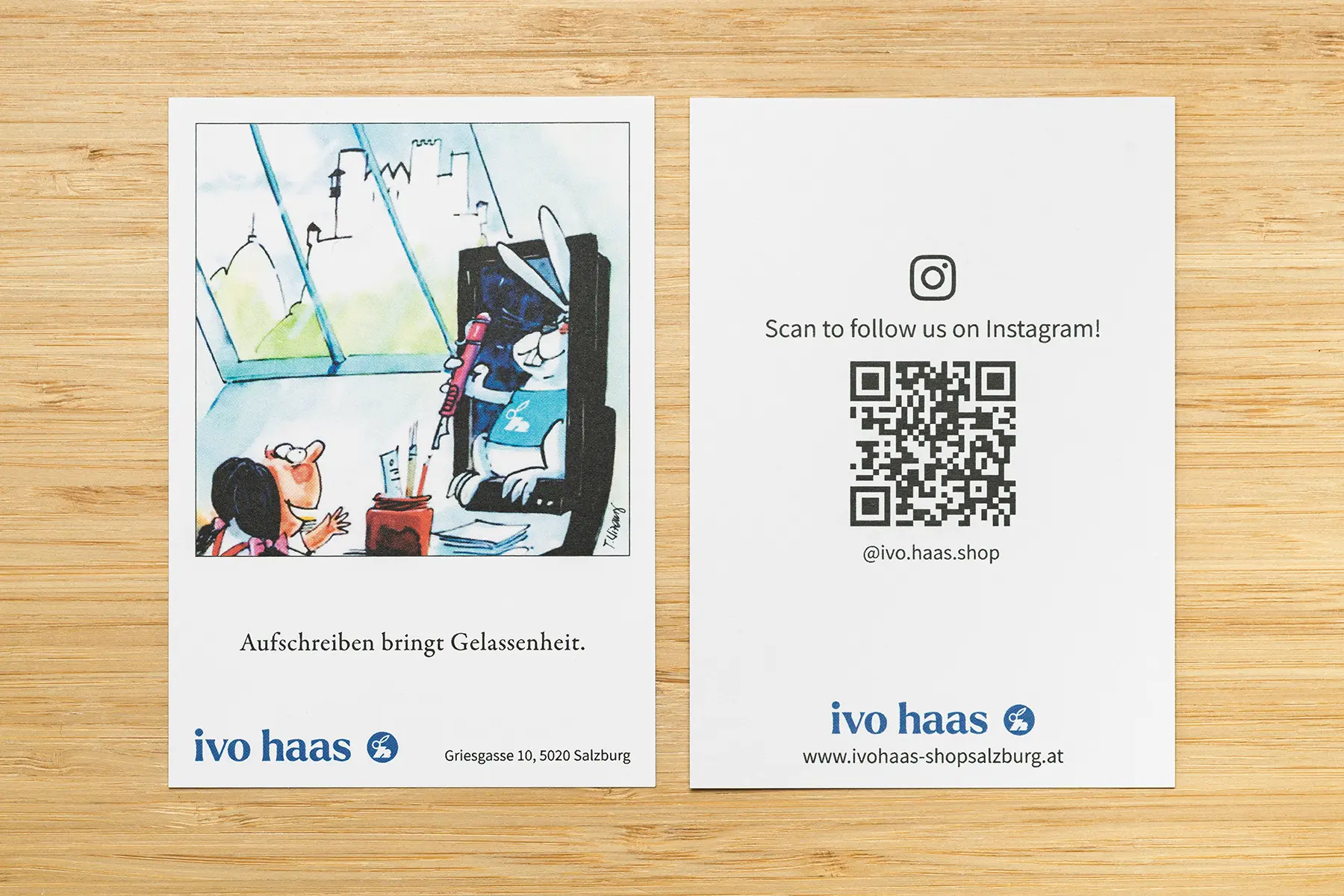 ivo haas fleissbildchen front rueckseite hase