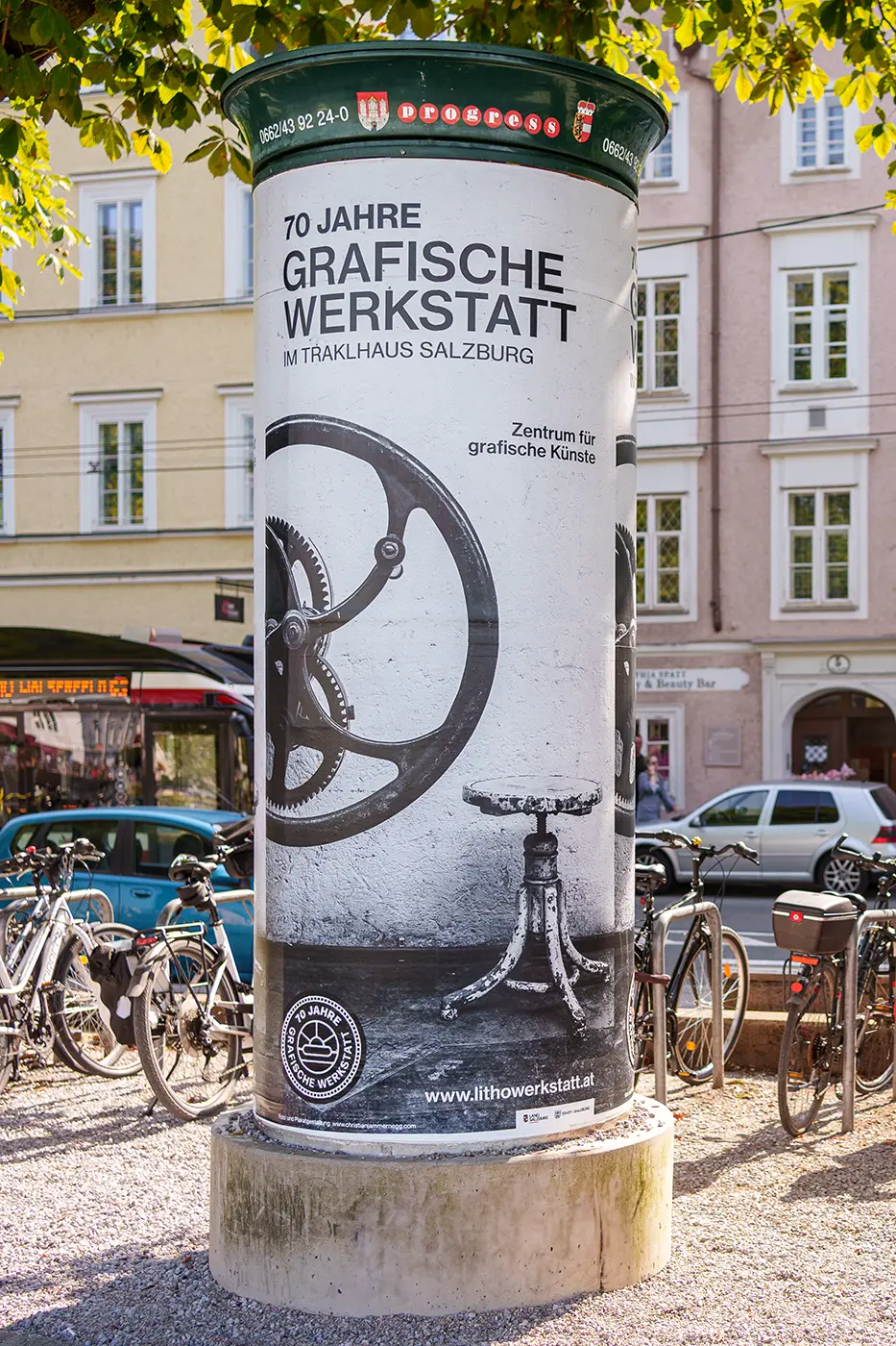 litfasssaeule 1 70 jahre grafische werkstatt im traklhaus