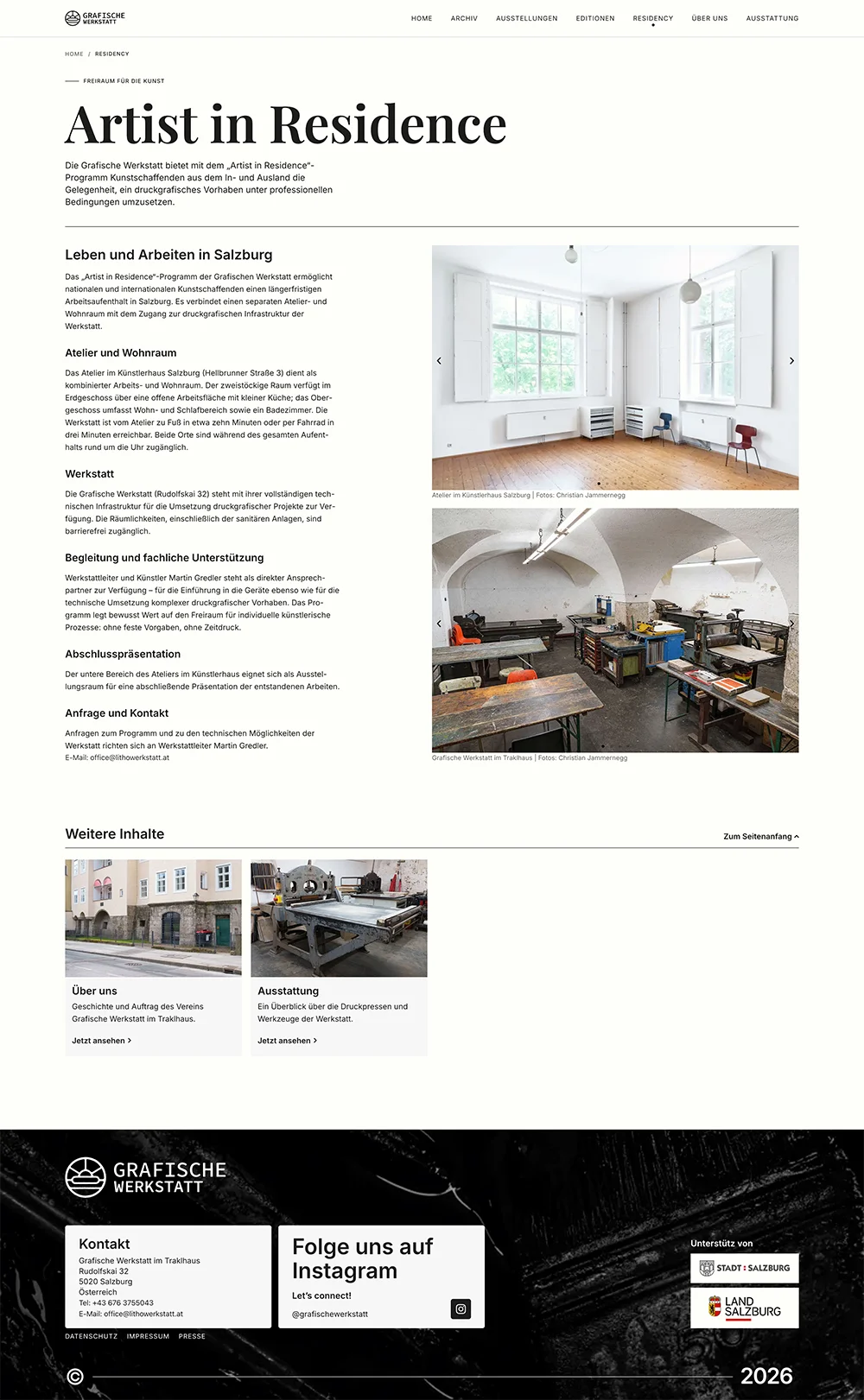 website grafische werkstatt page residency desktop